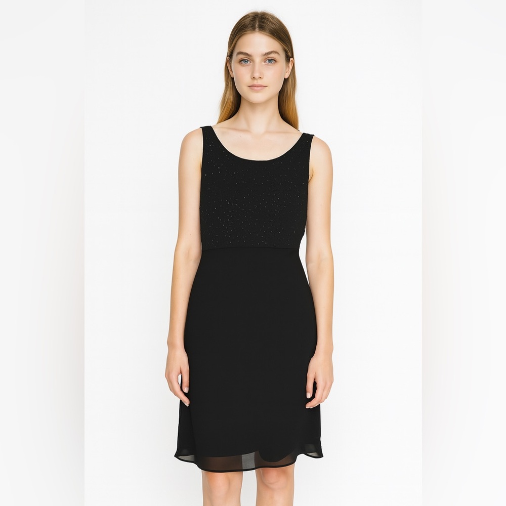 Studio Y Vintage Black Embellished Sleeveless Dress